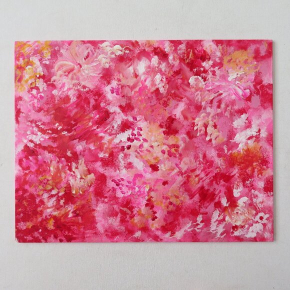 Original Acrylic Painting on Canvas Board, 11" x 14" Signed 2018 Abstract Art - Picture 1 of 2